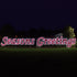 Giant Commercial Traditional holiday Christmas Outdoor decorations, Seasons Greetings, Sign, C7 LED, Aluminum Frame, Red, White, 2021