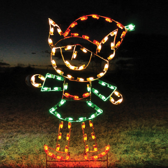 Outdoor Lighted Girl Christmas Elf — HolidayLights.com