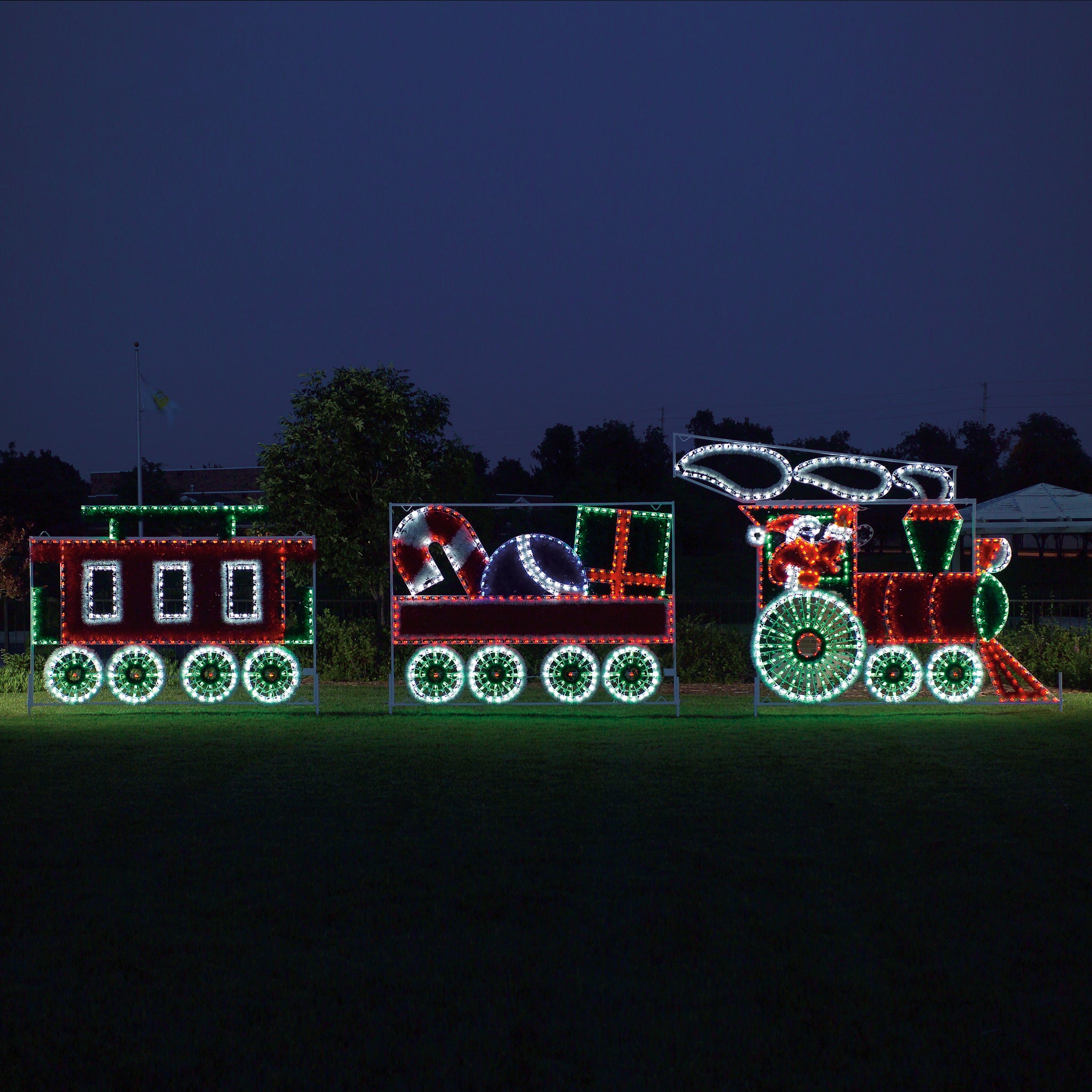 Outdoor Lighted Christmas Train Set HolidayLights