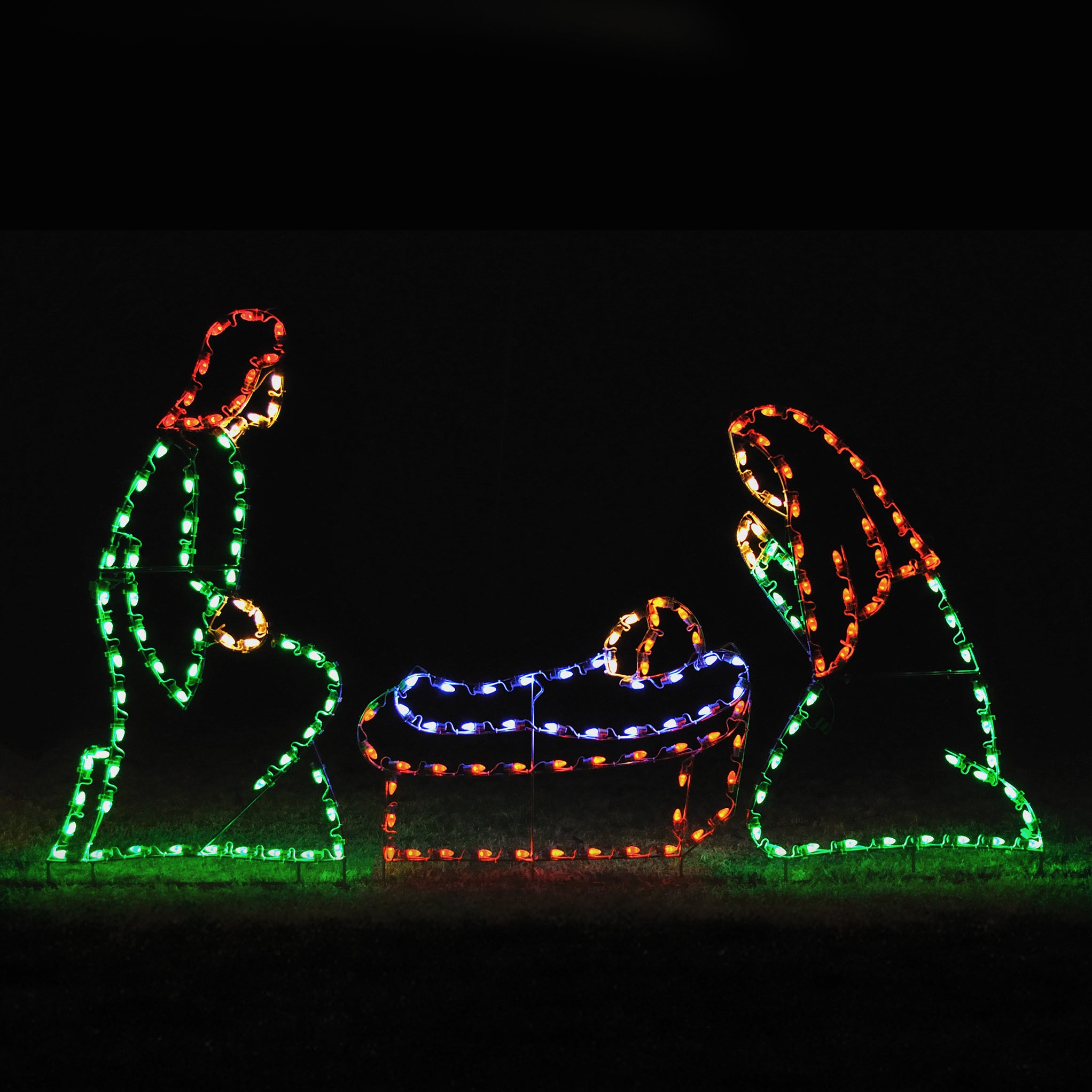 Joseph Mary & Baby Jesus Nativity Scene, LED Motif — HolidayLights.com