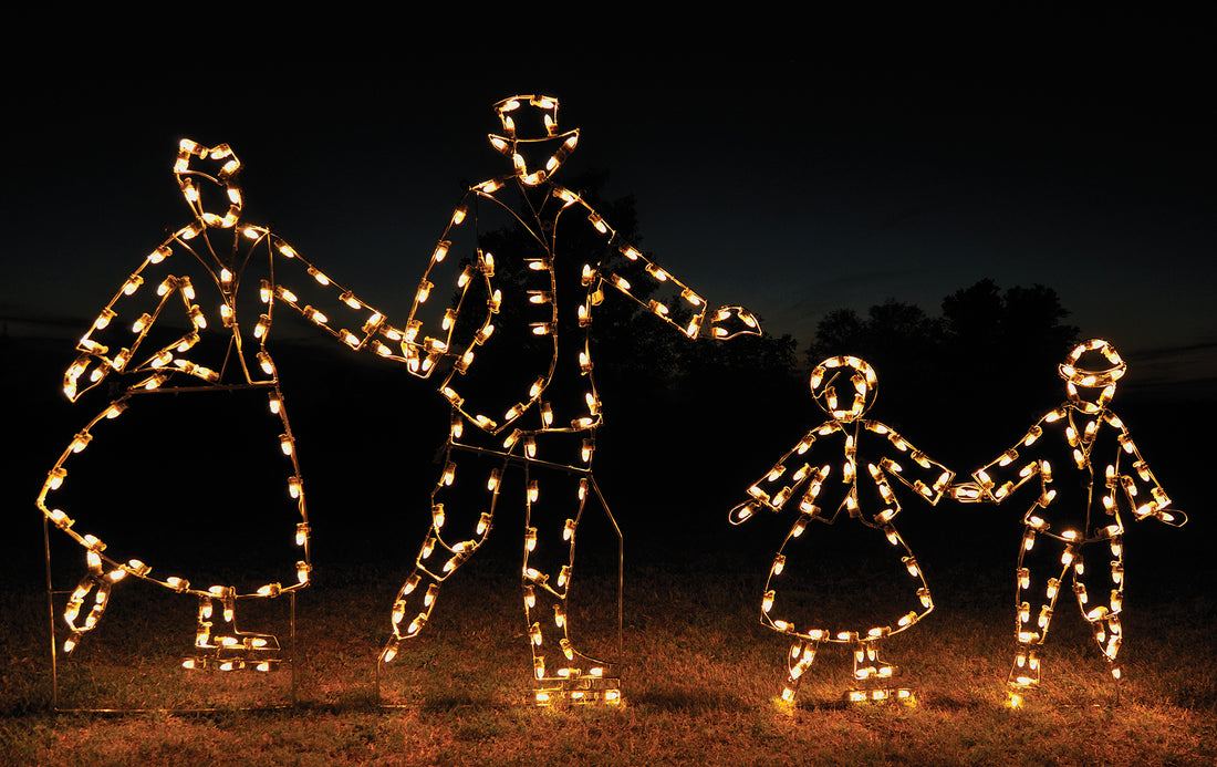 outdoor, indoor, LED, lights, quality, durable, commercial-grade, light motif, Christmas, holiday decoration, 2021, victorian, life-sized, life-like, human size, skater, boy, ice skating, family