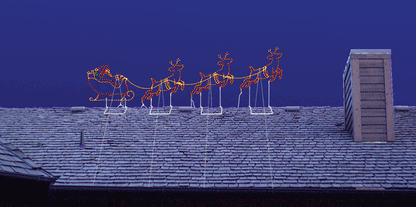 Small Santa Sleigh, Reindeer&